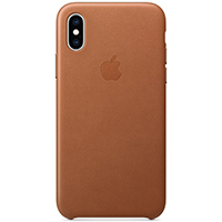 Чехол Apple Leather Case для iPhone X (Saddle Brown)