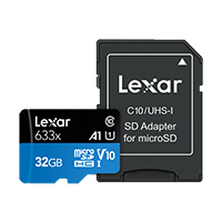 Карта памяти LEXAR 32GB microSDXC UHS-I Class 10. с адапетром SD (LSDMI32GBB633A)