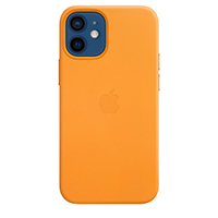 Чехол Apple Leather Case with MagSafe для iPhone 12 Mini (California Poppy)