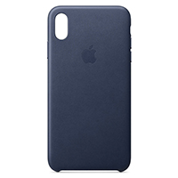 Чехол Apple Leather Case для iPhone XS Max (Midnight Blue)